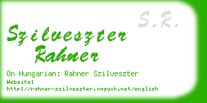 szilveszter rahner business card